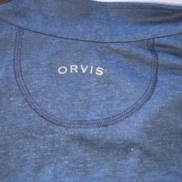 Orvis Blue Quarter Zip Pullover Shirt Size Medium  Classic Design Comfortable - Picture 3 of 7